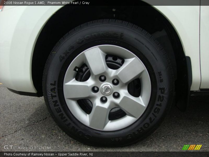 Phantom White Pearl / Gray 2008 Nissan Rogue S AWD