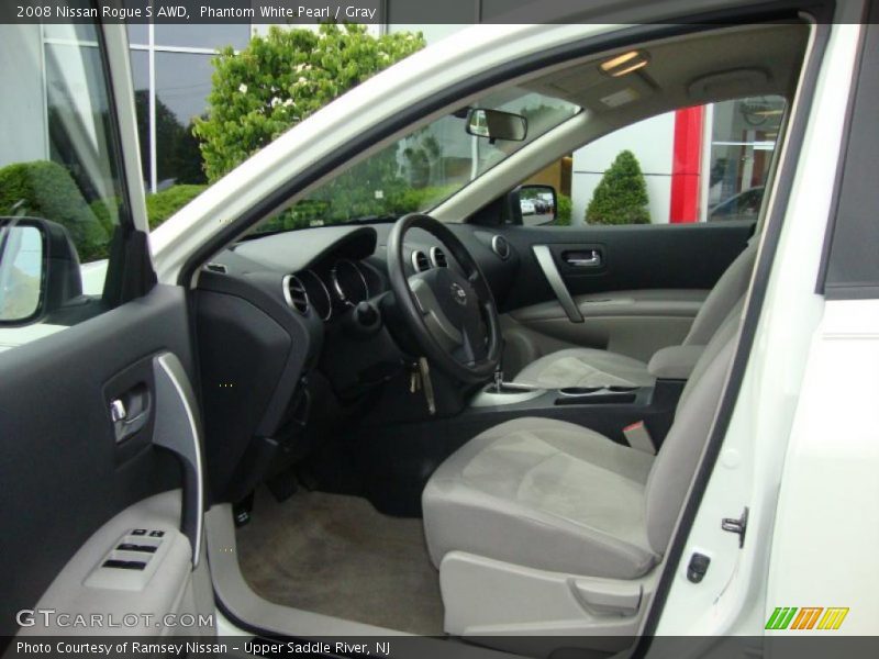 Phantom White Pearl / Gray 2008 Nissan Rogue S AWD