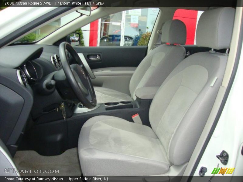 Phantom White Pearl / Gray 2008 Nissan Rogue S AWD