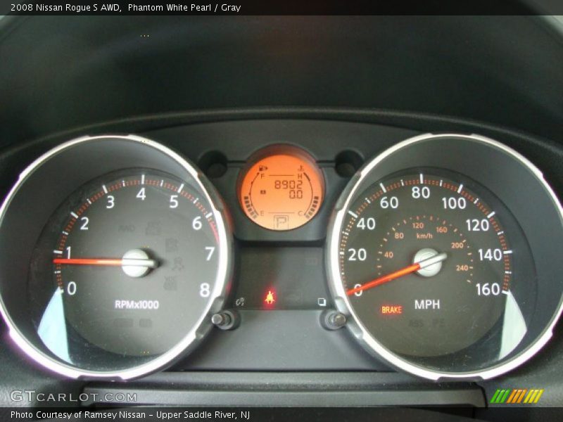 Phantom White Pearl / Gray 2008 Nissan Rogue S AWD