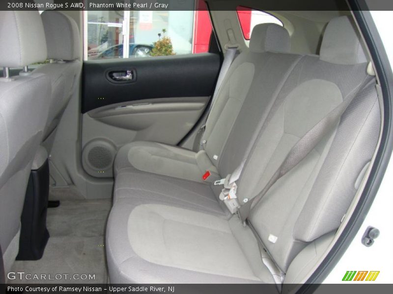Phantom White Pearl / Gray 2008 Nissan Rogue S AWD