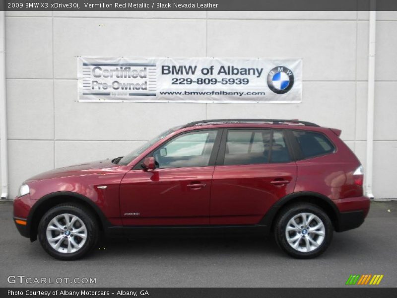 Vermillion Red Metallic / Black Nevada Leather 2009 BMW X3 xDrive30i