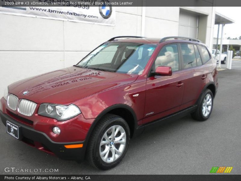 Vermillion Red Metallic / Black Nevada Leather 2009 BMW X3 xDrive30i