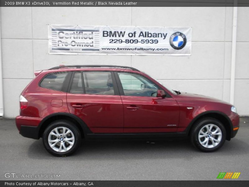 Vermillion Red Metallic / Black Nevada Leather 2009 BMW X3 xDrive30i