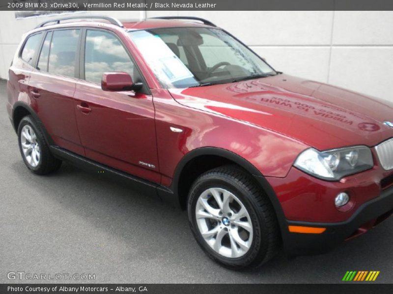 Vermillion Red Metallic / Black Nevada Leather 2009 BMW X3 xDrive30i