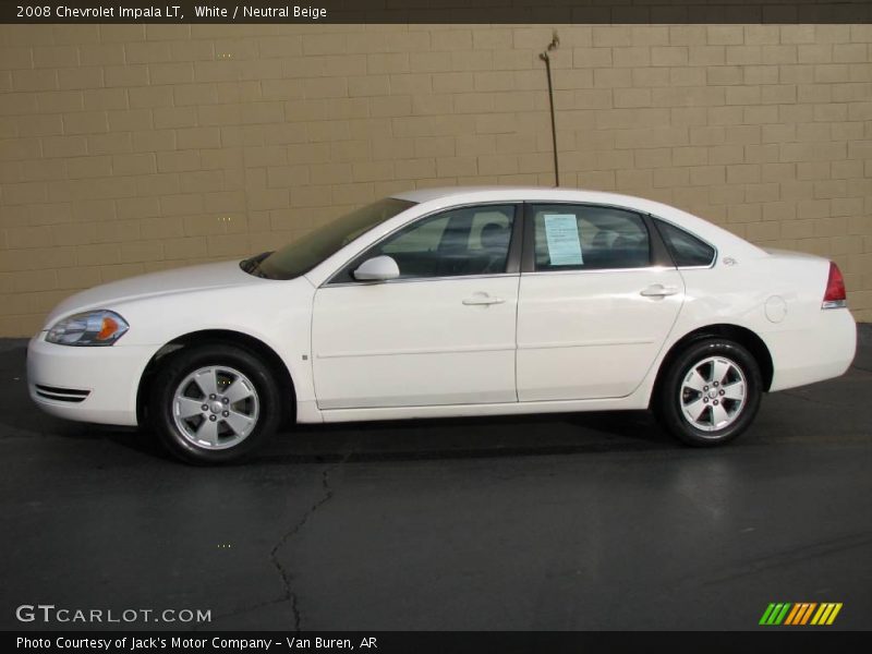White / Neutral Beige 2008 Chevrolet Impala LT