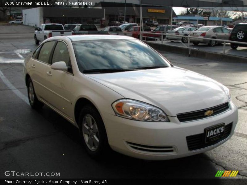 White / Neutral Beige 2008 Chevrolet Impala LT
