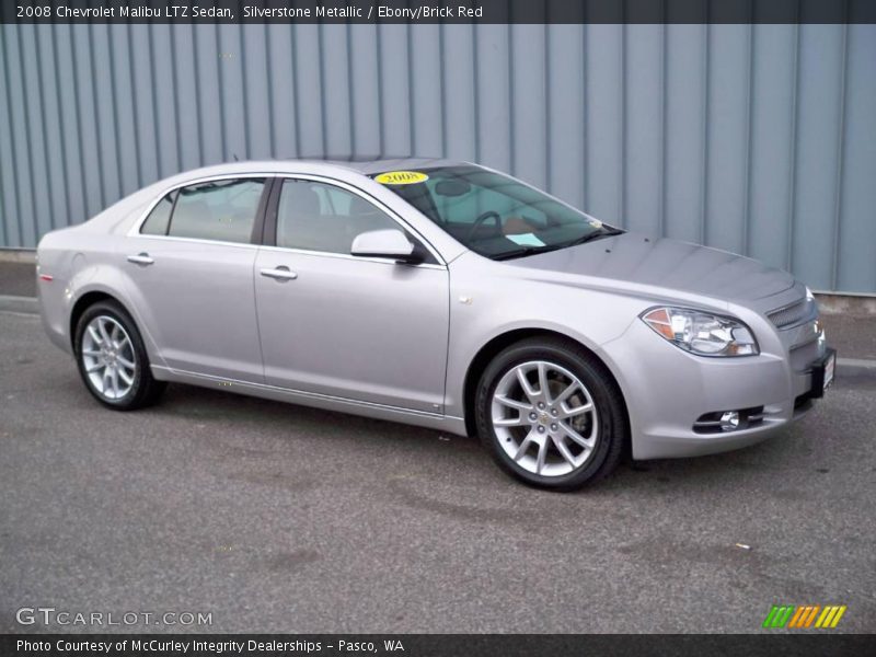 Silverstone Metallic / Ebony/Brick Red 2008 Chevrolet Malibu LTZ Sedan