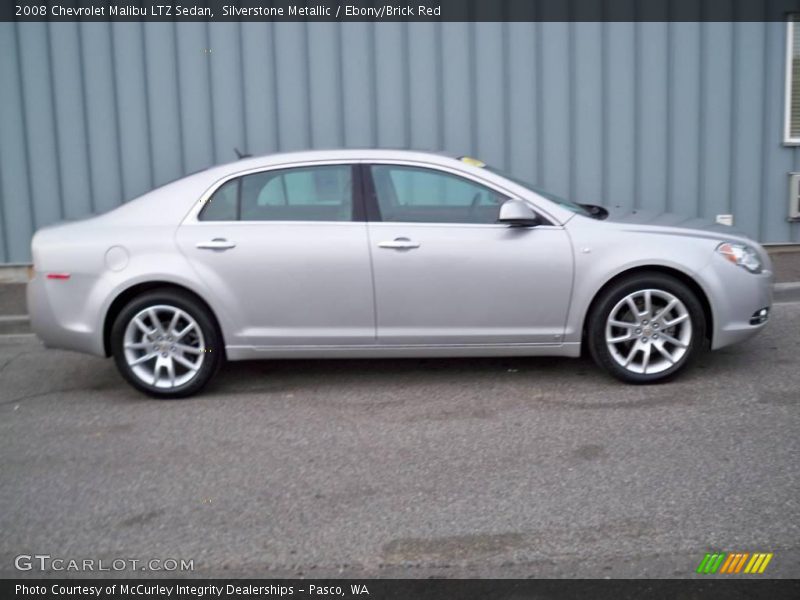 Silverstone Metallic / Ebony/Brick Red 2008 Chevrolet Malibu LTZ Sedan