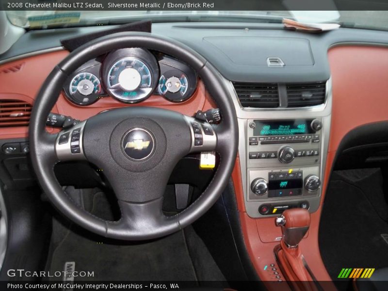 Silverstone Metallic / Ebony/Brick Red 2008 Chevrolet Malibu LTZ Sedan