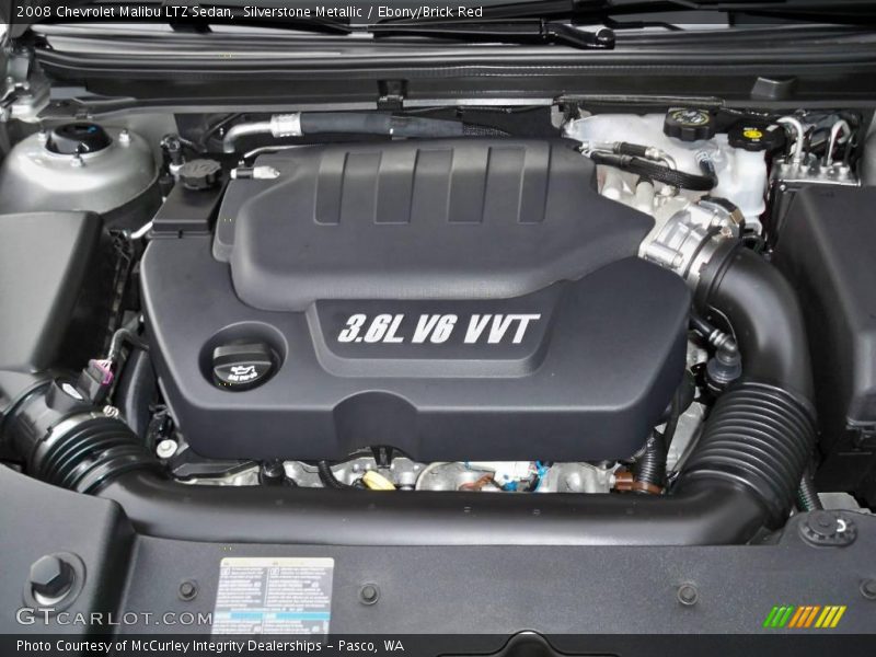 Silverstone Metallic / Ebony/Brick Red 2008 Chevrolet Malibu LTZ Sedan