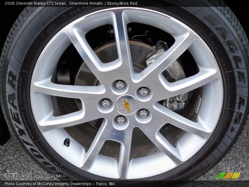 Silverstone Metallic / Ebony/Brick Red 2008 Chevrolet Malibu LTZ Sedan
