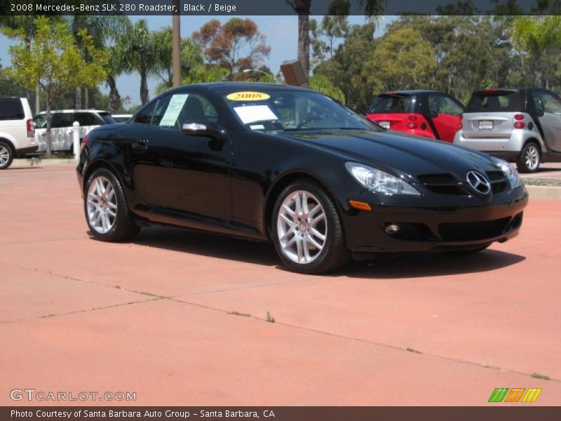 Black / Beige 2008 Mercedes-Benz SLK 280 Roadster