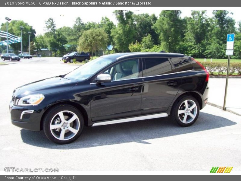 Black Sapphire Metallic / Sandstone/Espresso 2010 Volvo XC60 T6 AWD R-Design
