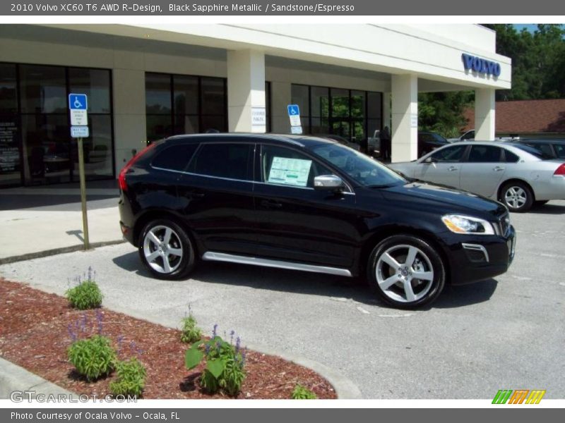 Black Sapphire Metallic / Sandstone/Espresso 2010 Volvo XC60 T6 AWD R-Design