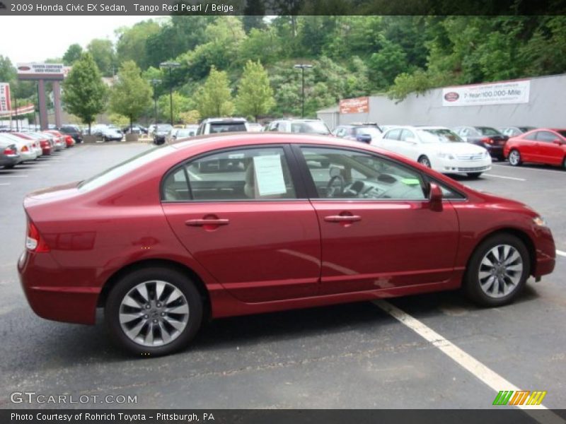 Tango Red Pearl / Beige 2009 Honda Civic EX Sedan
