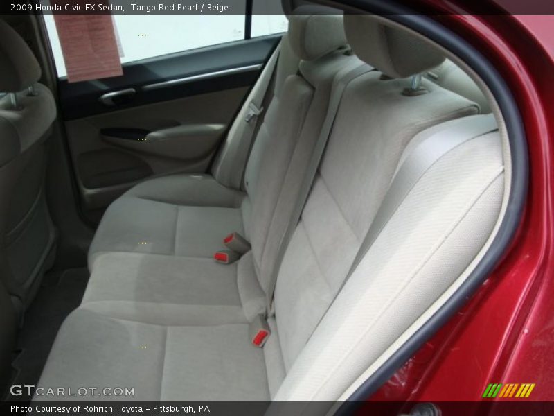 Tango Red Pearl / Beige 2009 Honda Civic EX Sedan