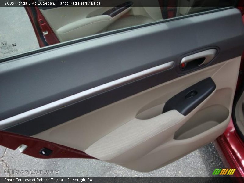Tango Red Pearl / Beige 2009 Honda Civic EX Sedan