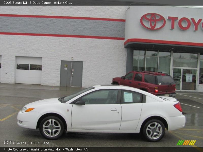 White / Gray 2003 Saturn ION 3 Quad Coupe