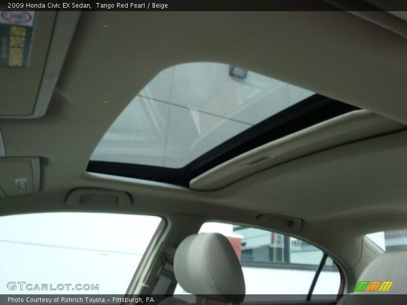 Tango Red Pearl / Beige 2009 Honda Civic EX Sedan