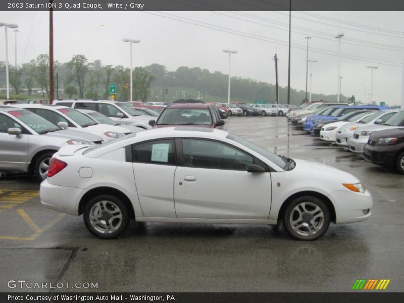 White / Gray 2003 Saturn ION 3 Quad Coupe