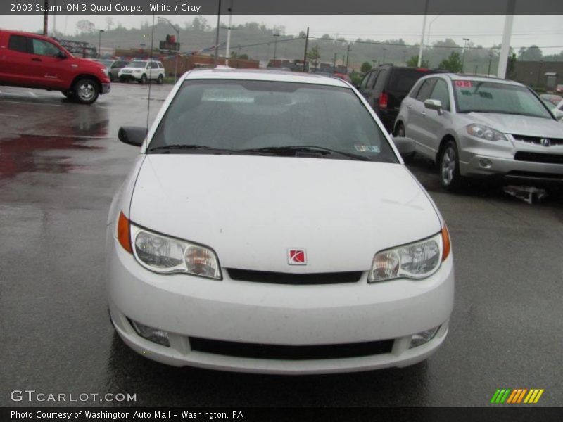 White / Gray 2003 Saturn ION 3 Quad Coupe