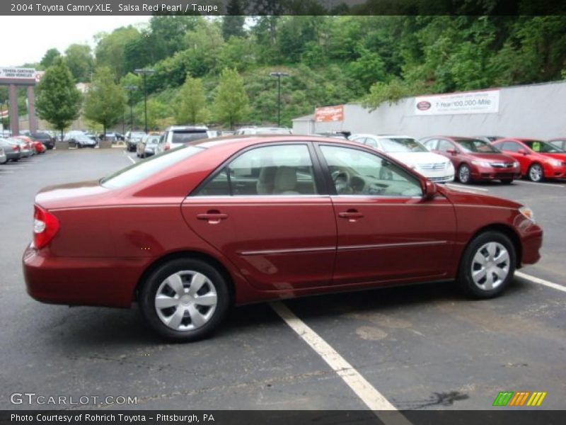 Salsa Red Pearl / Taupe 2004 Toyota Camry XLE