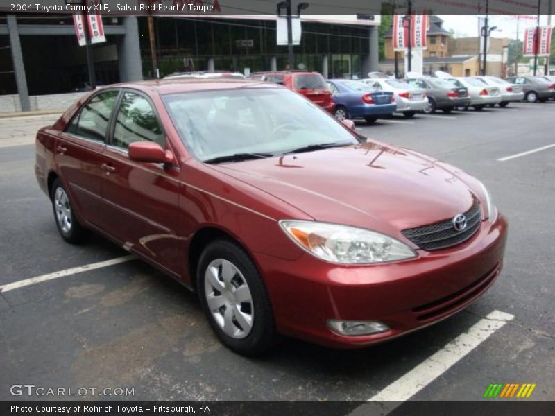 Salsa Red Pearl / Taupe 2004 Toyota Camry XLE