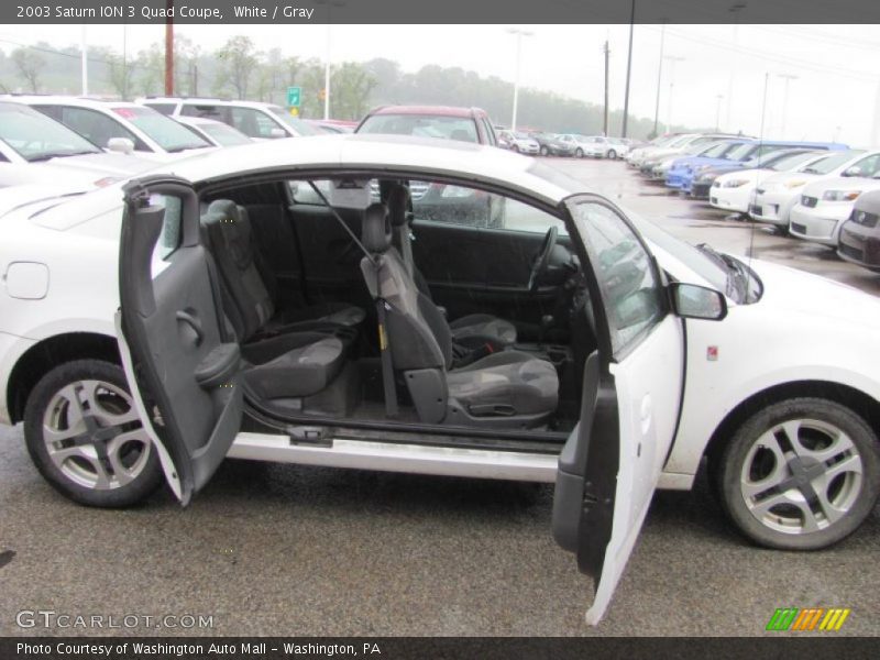 White / Gray 2003 Saturn ION 3 Quad Coupe