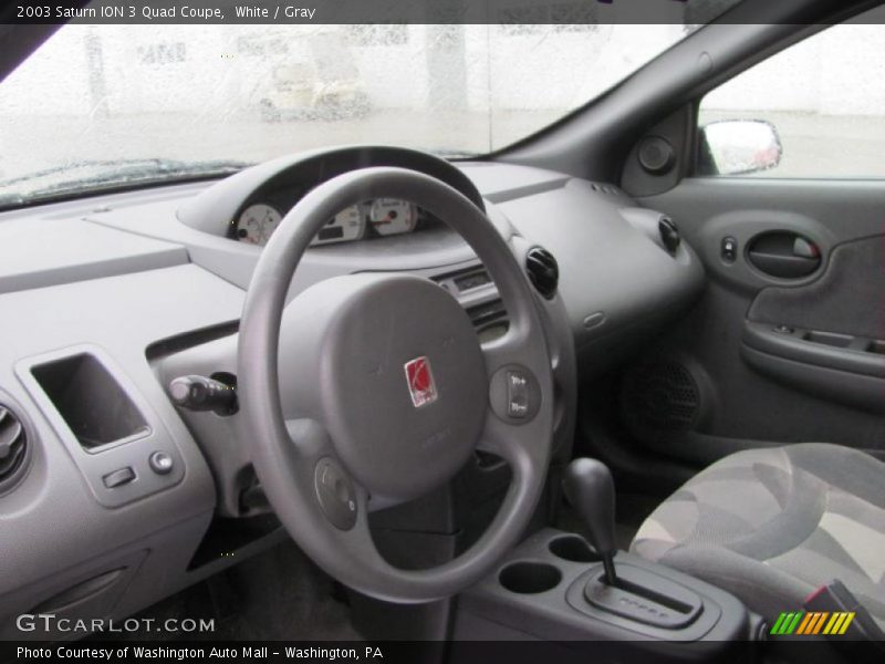 White / Gray 2003 Saturn ION 3 Quad Coupe