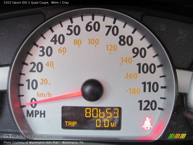 White / Gray 2003 Saturn ION 3 Quad Coupe