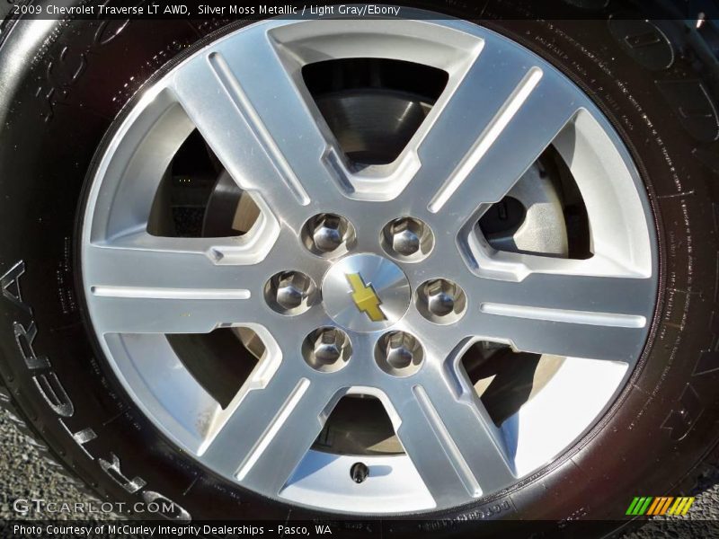 Silver Moss Metallic / Light Gray/Ebony 2009 Chevrolet Traverse LT AWD