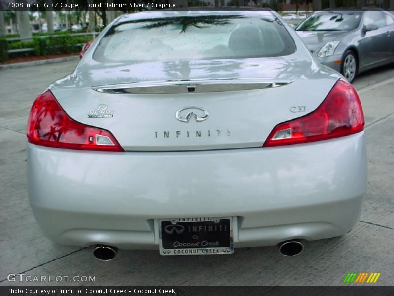 Liquid Platinum Silver / Graphite 2008 Infiniti G 37 Coupe