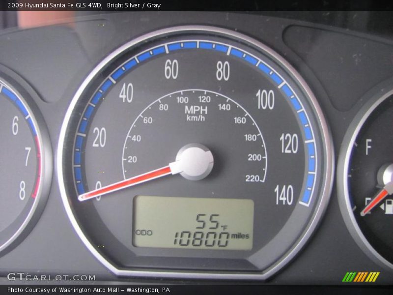 Bright Silver / Gray 2009 Hyundai Santa Fe GLS 4WD
