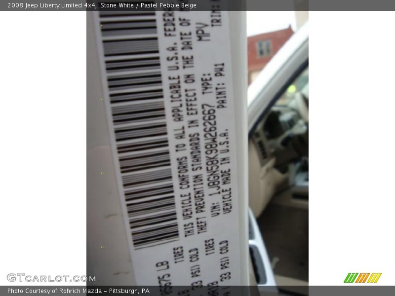 Stone White / Pastel Pebble Beige 2008 Jeep Liberty Limited 4x4
