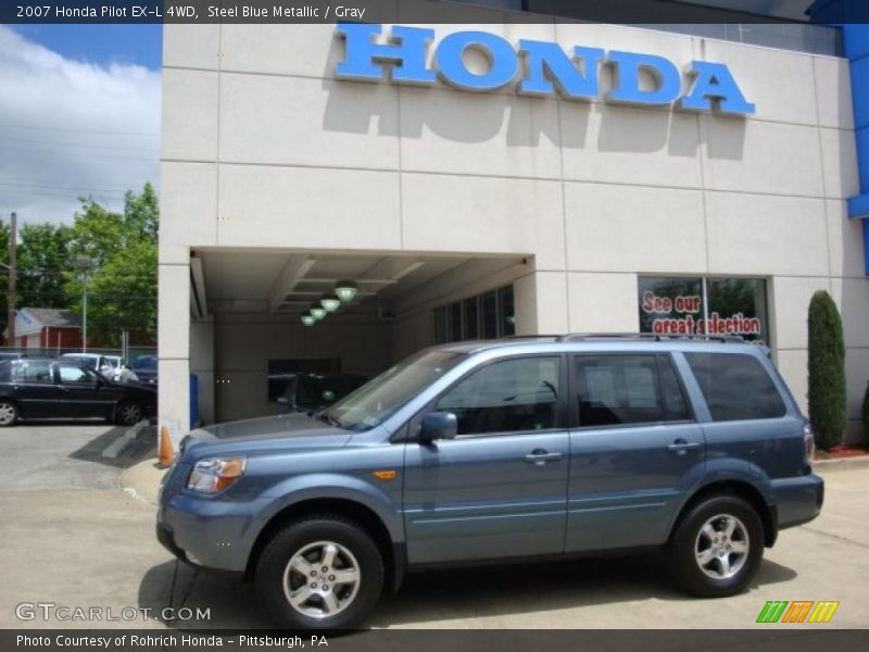 Steel Blue Metallic / Gray 2007 Honda Pilot EX-L 4WD