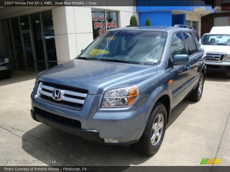 Steel Blue Metallic / Gray 2007 Honda Pilot EX-L 4WD