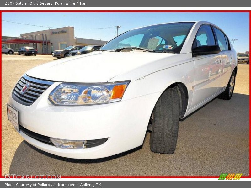 Polar White / Tan 2007 Saturn ION 3 Sedan