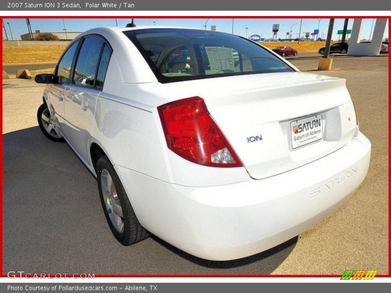 Polar White / Tan 2007 Saturn ION 3 Sedan