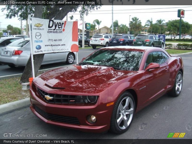 Red Jewel Tintcoat / Beige 2010 Chevrolet Camaro SS/RS Coupe