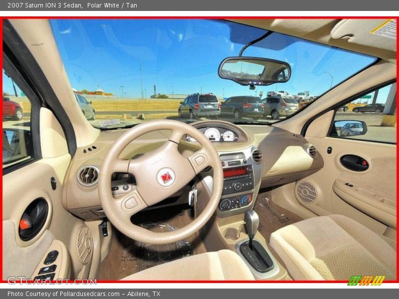 Polar White / Tan 2007 Saturn ION 3 Sedan