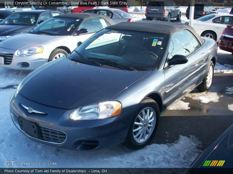 Steel Blue Pearl / Dark Slate Gray 2002 Chrysler Sebring LX Convertible