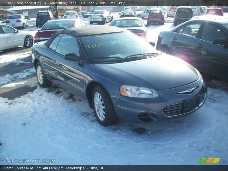 Steel Blue Pearl / Dark Slate Gray 2002 Chrysler Sebring LX Convertible