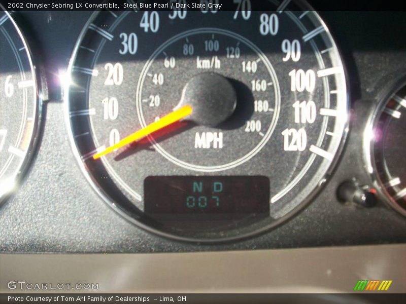 Steel Blue Pearl / Dark Slate Gray 2002 Chrysler Sebring LX Convertible