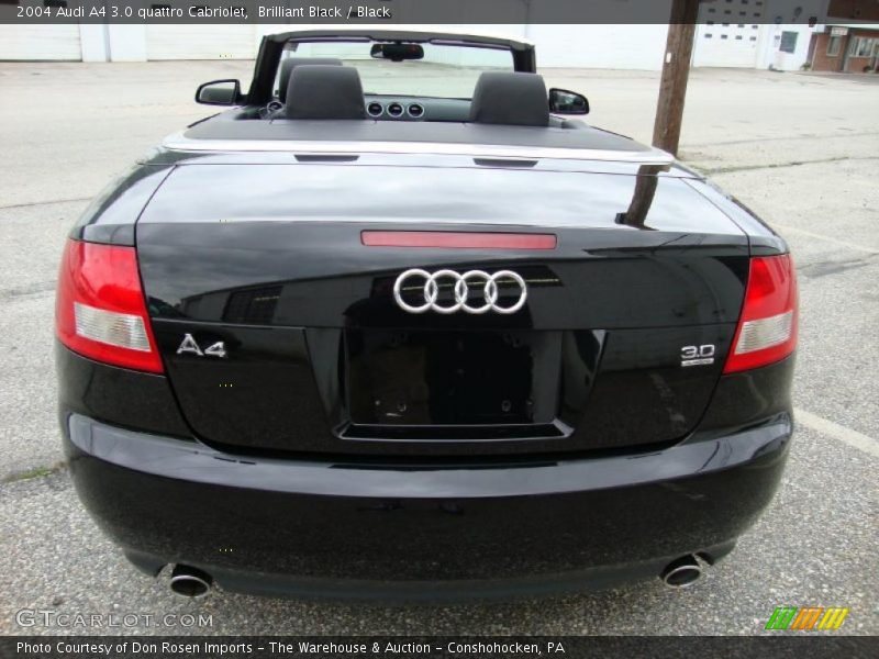 Brilliant Black / Black 2004 Audi A4 3.0 quattro Cabriolet