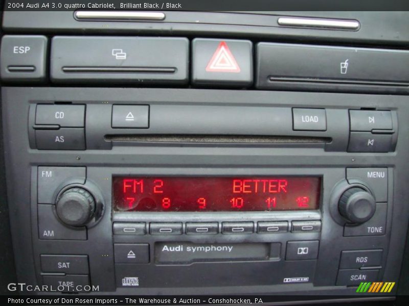 Brilliant Black / Black 2004 Audi A4 3.0 quattro Cabriolet