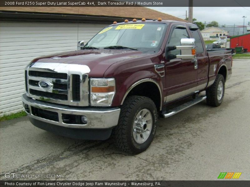 Dark Toreador Red / Medium Stone 2008 Ford F250 Super Duty Lariat SuperCab 4x4