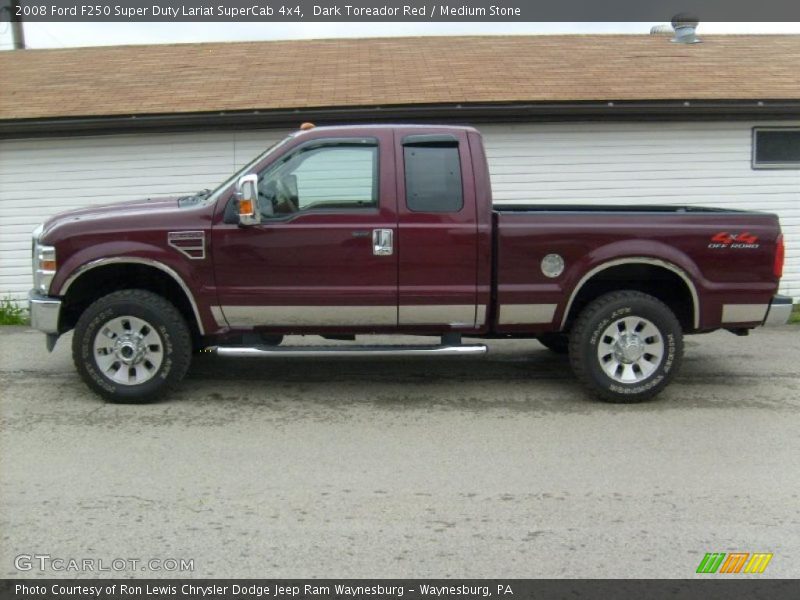 Dark Toreador Red / Medium Stone 2008 Ford F250 Super Duty Lariat SuperCab 4x4