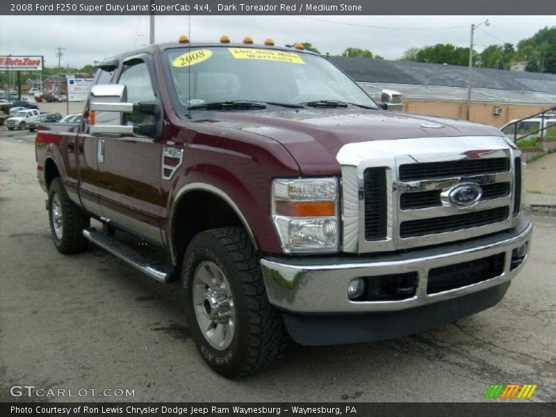 Dark Toreador Red / Medium Stone 2008 Ford F250 Super Duty Lariat SuperCab 4x4