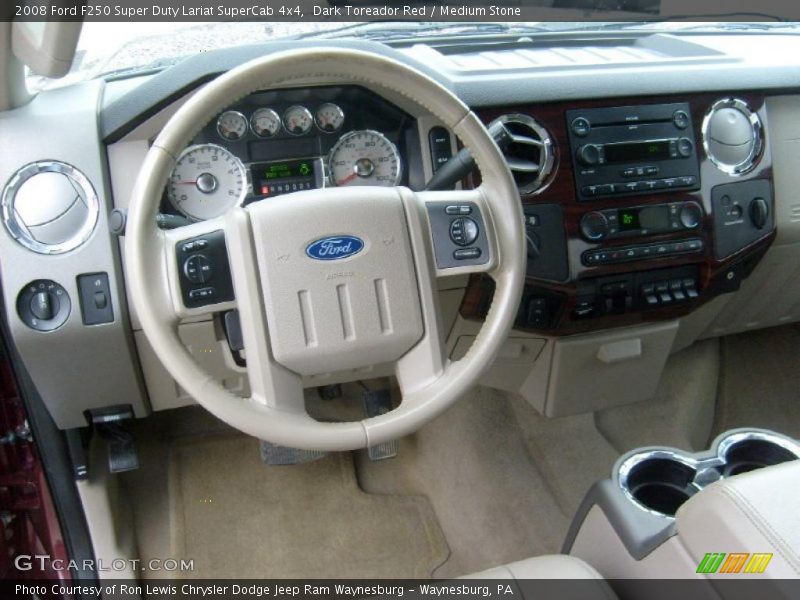 Dark Toreador Red / Medium Stone 2008 Ford F250 Super Duty Lariat SuperCab 4x4